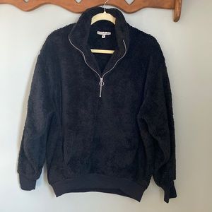 Express One Eleven Oversized 1/2 Zip Sherpa Fleece XS